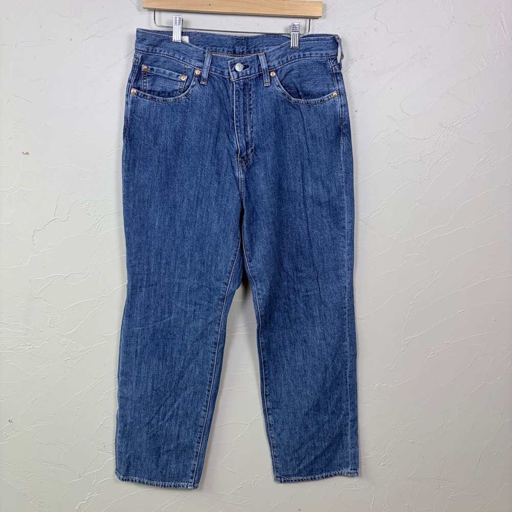 Levis 568 Stay Loose Jeans Mens 31x30 Big E Blue Cotton Linen Denim Premium Levi